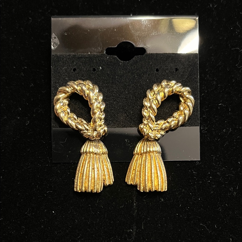 Liberty Gold Twisted Tassel Earrings